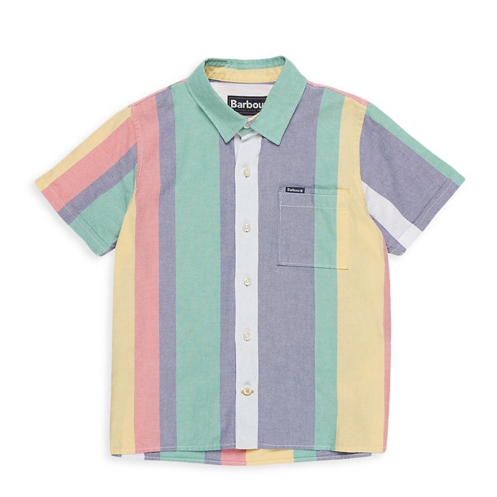 NWT Barbour Boy's Dale Striped Button Down Shirt Small S 6/7